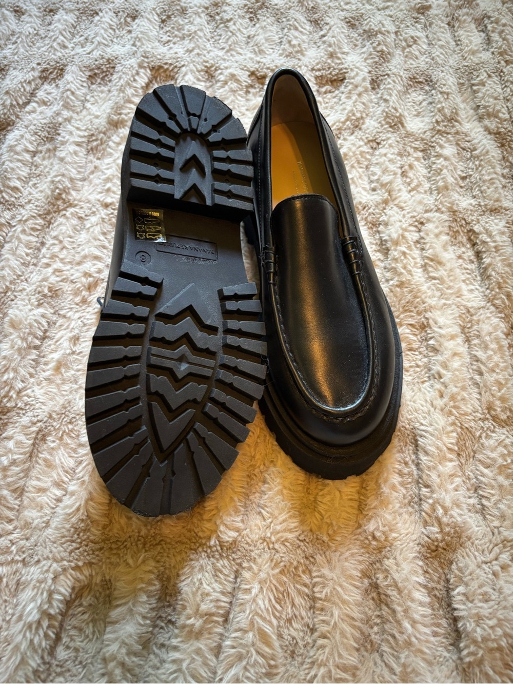Banana Republic Black Platform Lug Sole Loafers